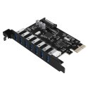 Karta rozszerzeń PCI-E - 7x USB 3.0 do komputera stacjonarnego - czarna