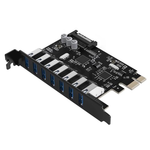 Karta rozszerzeń PCI-E - 7x USB 3.0 do komputera stacjonarnego - czarna