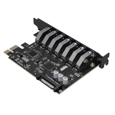 Karta rozszerzeń PCI-E - 7x USB 3.0 do komputera stacjonarnego - czarna