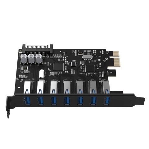 Karta rozszerzeń PCI-E - 7x USB 3.0 do komputera stacjonarnego - czarna