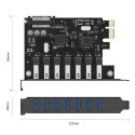 Karta rozszerzeń PCI-E - 7x USB 3.0 do komputera stacjonarnego - czarna