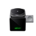 Ładowarka indukcyjna 3w1 na smartfon słuchawki smartwatch z kablem 22.5W - szara
