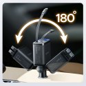 Ładowarka samochodowa USB-A USB-C 45W ze zwijanymi kablami USB-C - czarna