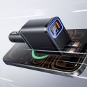 Ładowarka samochodowa USB-A USB-C 45W ze zwijanymi kablami USB-C - czarna