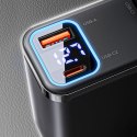 Ładowarka samochodowa USB-A USB-C 45W ze zwijanymi kablami USB-C - czarna