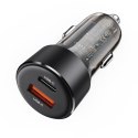 Ładowarka samochodowa USB-A USB-C 60 W - czarna