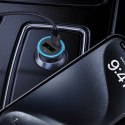 Ładowarka samochodowa USB-A USB-C 95W - szara