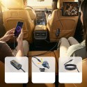 Ładowarka samochodowa USB-A USB-C z przedłużaczem 108W - czarna