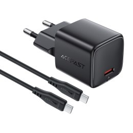 Ładowarka sieciowa USB-C 30W GaN z kablem USB-C - Lightning 1.2m - czarna