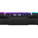 Podstawka chłodząca gamingowa pod laptop z uchwytem na telefon RGB - czarna