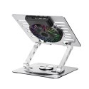 Podstawka chłodząca z obrotem 360 pod laptop tablet RGB - srebrna