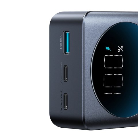 Powerbank 30000mAh USB-A USB-C z wyświetlaczem 65W - czarny