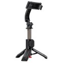 Selfie stick z automatycznym statywem i pilotem Bluetooth 63 cm - czarny