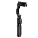 Selfie stick z automatycznym statywem i pilotem Bluetooth 63 cm - czarny