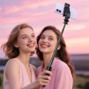 Selfie stick z automatycznym statywem i pilotem Bluetooth 63 cm - czarny