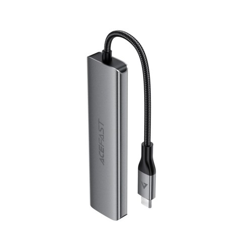 Hub stacja dokująca 6w1 USB-C - UAB-A USB-C HDMI SD 4K 60Hz PD 90W - szara