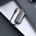 Hub stacja dokująca 6w1 USB-C - UAB-A USB-C HDMI SD 4K 60Hz PD 90W - szara