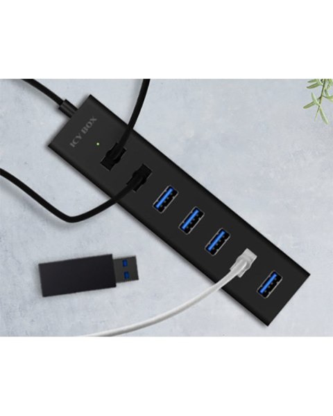 ICY BOX IB-HUB1700-U3 USB 3.2 Gen 1 (3.1 Gen 1) Type-A 5000 Mbit/s Czarny