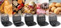 ELDOM OPIEKACZ WIELOFUNKCYJNY 5 IN 1 ST250 850W WYMIENNE PŁYTY: SANDWICH, GRILL, GOFRY, ORZESZKI, MINI PĄCZKI