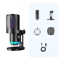 Mikrofon gamingowy przewodowy USB-C RGB ENC - czarny