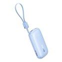Powerbank 10000mAh 45W z kablem USB-C iPhone Lightning - niebieski