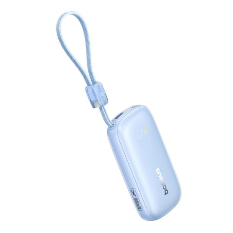 Powerbank 10000mAh 45W z kablem USB-C iPhone Lightning - niebieski