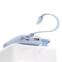 Powerbank 10000mAh 45W z kablem USB-C iPhone Lightning - niebieski