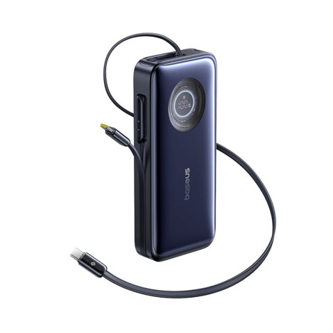 Powerbank 20000mAh 100W ze zwijanymi kablami USB-C - czarny