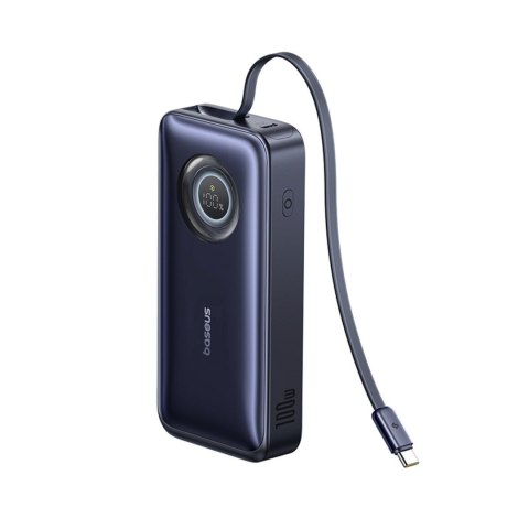 Powerbank 20000mAh 100W ze zwijanymi kablami USB-C - czarny