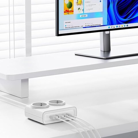 Listwa zasilająca 6w1 AC USB-A USB-C 25W - biała