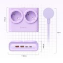 Listwa zasilająca 6w1 AC USB-A USB-C 25W - fioletowa