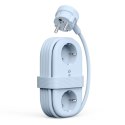 Listwa zasilająca 6w1 AC USB-A USB-C GaN 65W - niebieska