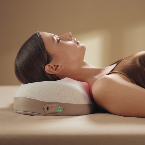 Masażer poduszka do szyi karku z ogrzewaniem - beżowy