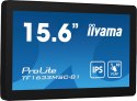 Iiyama ProLite TF1633MSC-B1 monitor komputerowy 39,6 cm (15.6") 1920 x 1080 px Full HD Ekran dotykowy Czarny