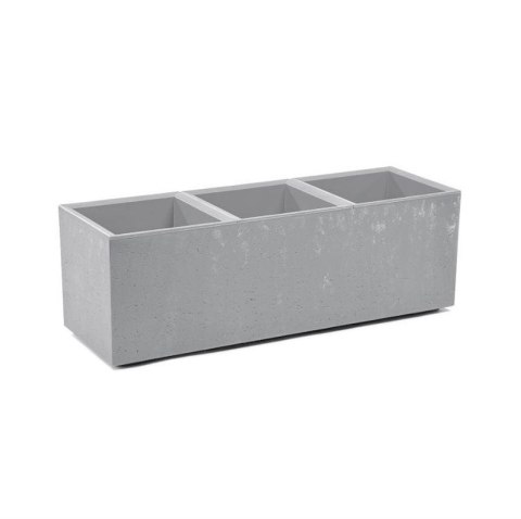 FLOWERPOT PLASTIC KARO 90X30X30CM GREY