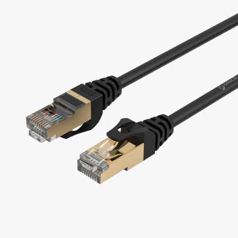 Kabel sieciowy internetowy okrągły LAN CAT7 10Gbps RJ45 30m - czarny