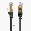 Kabel sieciowy internetowy okrągły LAN CAT7 10Gbps RJ45 30m - czarny