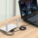 Kabel sieciowy internetowy okrągły LAN CAT7 10Gbps RJ45 30m - czarny