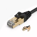 Kabel sieciowy internetowy okrągły LAN CAT7 10Gbps RJ45 30m - czarny