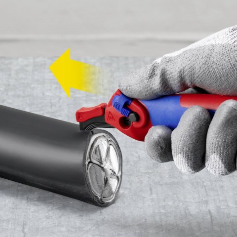 Nóż do ściągania izolacji KNIPEX 1650145SB Ze stopką prowadzącą
