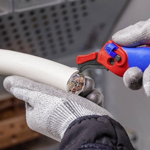 Nóż do ściągania izolacji KNIPEX 1650145SB Ze stopką prowadzącą