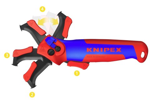 Nóż do ściągania izolacji KNIPEX 1650145SB Ze stopką prowadzącą