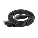 Kabel sieciowy internetowy płaski Ethernet CAT7 10Gbps RJ45 LAN 20m - czarny