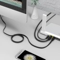 Kabel sieciowy internetowy płaski Ethernet CAT7 10Gbps RJ45 LAN 20m - czarny