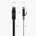 Kabel sieciowy internetowy płaski Ethernet CAT7 10Gbps RJ45 LAN 20m - czarny