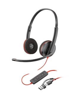 POLY Zestaw słuchawkowy Blackwire 3225 Stereo USB-C + wtyczka 3,5 mm + przejściówka USB-C/A