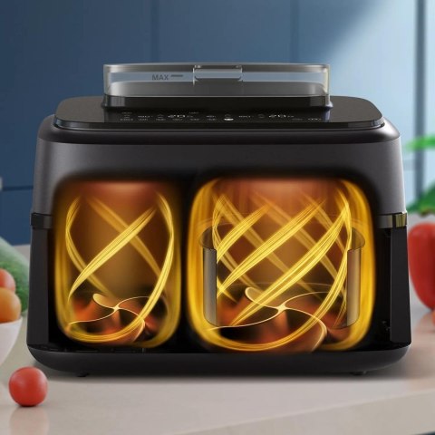 Philips 5000 series NA551/00 frytkownica Podwójny 9 l Autonomiczny 2750 W Frytkownica na gorące powietrze Czarny, Srebrny