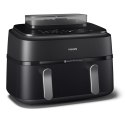 Philips 5000 series NA551/00 frytkownica Podwójny 9 l Autonomiczny 2750 W Frytkownica na gorące powietrze Czarny, Srebrny
