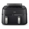 Philips 5000 series NA551/00 frytkownica Podwójny 9 l Autonomiczny 2750 W Frytkownica na gorące powietrze Czarny, Srebrny