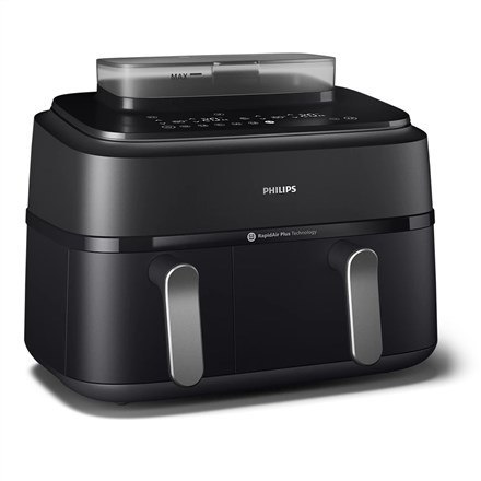Philips 5000 series NA551/00 frytkownica Podwójny 9 l Autonomiczny 2750 W Frytkownica na gorące powietrze Czarny, Srebrny